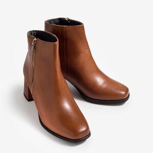 NWT Brown Leather Ankle Boots